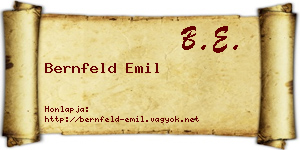 Bernfeld Emil névjegykártya